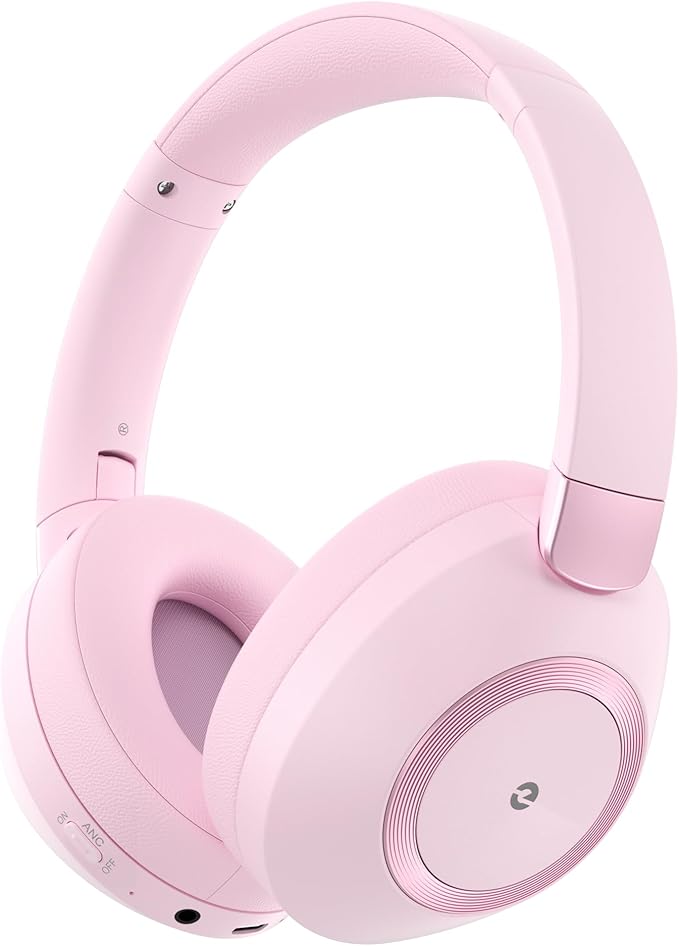 Active Noise Cancelling Headphones, 100H Playtime Headphone Wireless Bluetooth, Bluetooth Headphone with Microphone, Over Ear Wireless Headphones with Deep Bass,Fast Charging for Travel