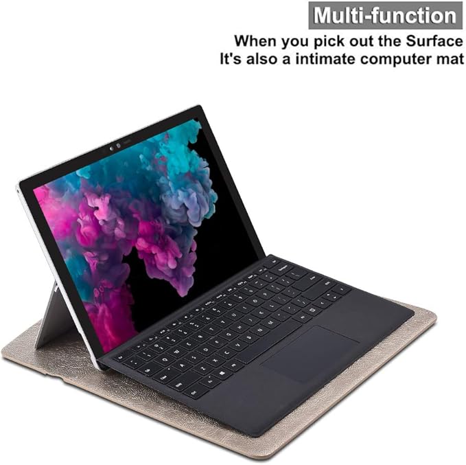 Surface Pro 11th/10/9/8/7/6/5/4/Pro X Sleeve case, for Microsoft 12-12.3-13 Inch Tablet Waterproof Ultrathin Carrying Cover with Small Bag (Pale Gold)