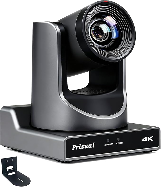 Prisual Ultra 4K PRO NDI PTZ Camera Gen 5, SDI HDMI USB IP with 20x Optical Zoom 1/1.8" UHD CMOS 8.42MP, 4K 60fps AI Auto-Tracking PTZ Camera with Tally Light (Official NDI Certified) TEM-4K20N PRO