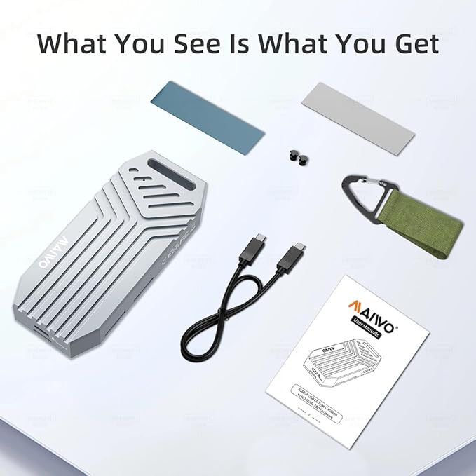 MAIWO M.2 NVMe SSD Enclosure 40Gbps, USB4 External Tool-Free NVMe Enclosure for 2280 M-Key,Compatible with Thunderbolt 4/3/USB4/USB C with Cooling Fan, Aluminum Alloy Shell ASM2464PD Chip