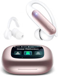 LEEMC Wireless Earbuds, Bluetooth Headphones 6.0, Ear Buds with Touch Screen, ANC ENC Noise Cancelling, 40H Bass Stereo Sound Over-Ear Earphones for iOS, Android, Sports,Workout, Rosegold