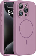 Miracase Magnetic for iPhone 15 Pro Case, [Soft Anti-Scratch Microfiber Lining], Magnetic for MagSafe, Liquid Silicone Shockproof Drop Protection Phone Case for 15 Pro, Blackcurrant
