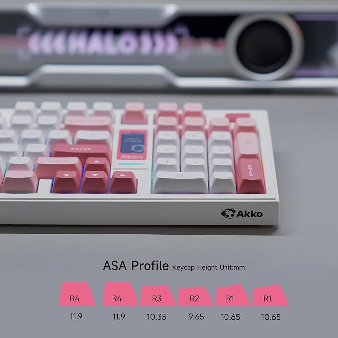 Akko 5098B Wireless Gaming Keyboard with Screen, Prunus Lannesiana Hot-Swappable Full Size Mechanical Keyboard with Scroll Wheel, Numberpad, RGB Gasket Keyboard, Piano Pre Lubed Switch