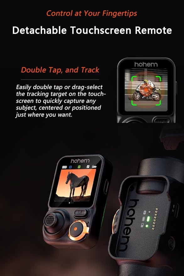 Hohem iSteady M7 Gimbal Stabilizer for Smartphone, Magnetic AI Tracker Fill Light, Detachable Touchscreen Remote Controller, Built-in Extension Rod, 500g Payload Gimbal Stabilizer for iPhone Android