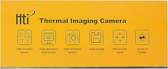 Higher Resolution 320 x 240 IR Infrared Thermal Imaging Camera. Model HTI-19 with Improved 300,000 Pixels, Sharp 3.2in Color Display Screen, Battery Included. Lightweight Comfortable Grip.