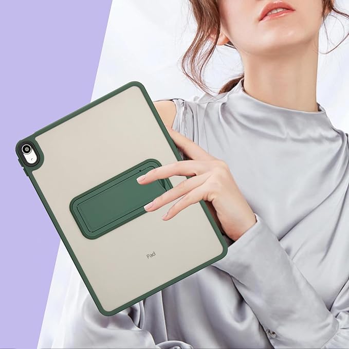 Shockproof Case for iPad (A16) 11th/10th Generation 10.9 inch 2025/2022, Kickstand Slim Fit Rugged Bumper Lightweight Anti-Scratch Bumper Case Cover for iPad 11th/10th Gen, Green
