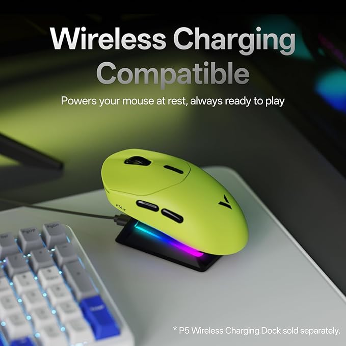 Rapoo VT2 MAX Wireless Gaming Mouse, True 8K Wireless Polling Rate, 53g Lightweight, Up to 750 Hr Battery, Nordic nRF54L15 MCU, 120-Million Optical Switch, 10 Programmable Buttons, Macro Enabled
