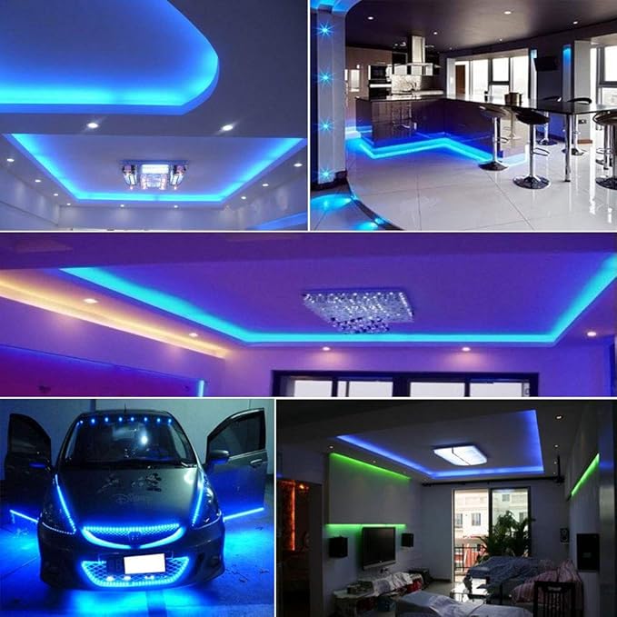 LED Strip Lights, SMD 2835 LED Strip, DC12V 1200LEDs 16.4Ft 26000LM High Density LED Light Strips Tube Waterproof IP67, 3 Times Brightness Than SMD3528 LED Strip, Blue