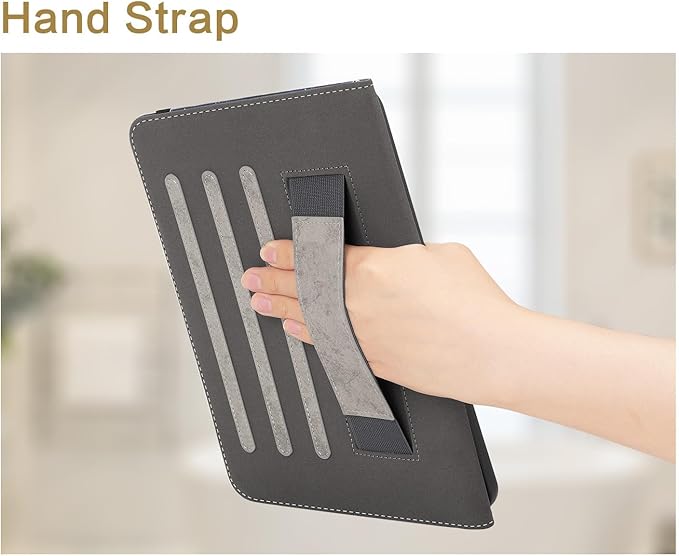 Vimorco Case for iPad (A16) 11th Generation 2025, for iPad 11th/10th Generation Case, Pencil Holder & Hand Strap & Pocket, Multiple Stand Protector PU Leather Shell Cover, Auto Wake/Sleep, Window