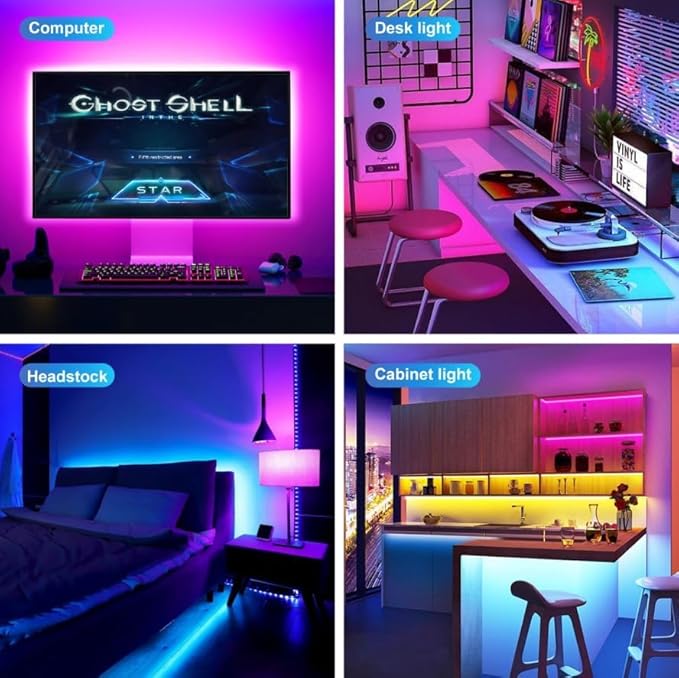 REEMEER LED Lights for TV 16.4ft LED Light for 45-75 Inch TVs RGB Lights Backlight Behind Music Sync Bluetooth APP and Remote Control TV LEDs Strip USB Powered for Bedroom/Gaming