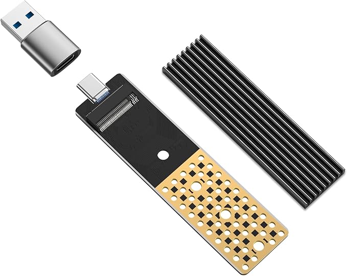 ANYOYO NVMe USB 3.2 Gen 2X2 M2 SSD Adapter, M.2 NVMe SATA SSD Enclosure for 2242/2260/2280, USB C to A Adapter