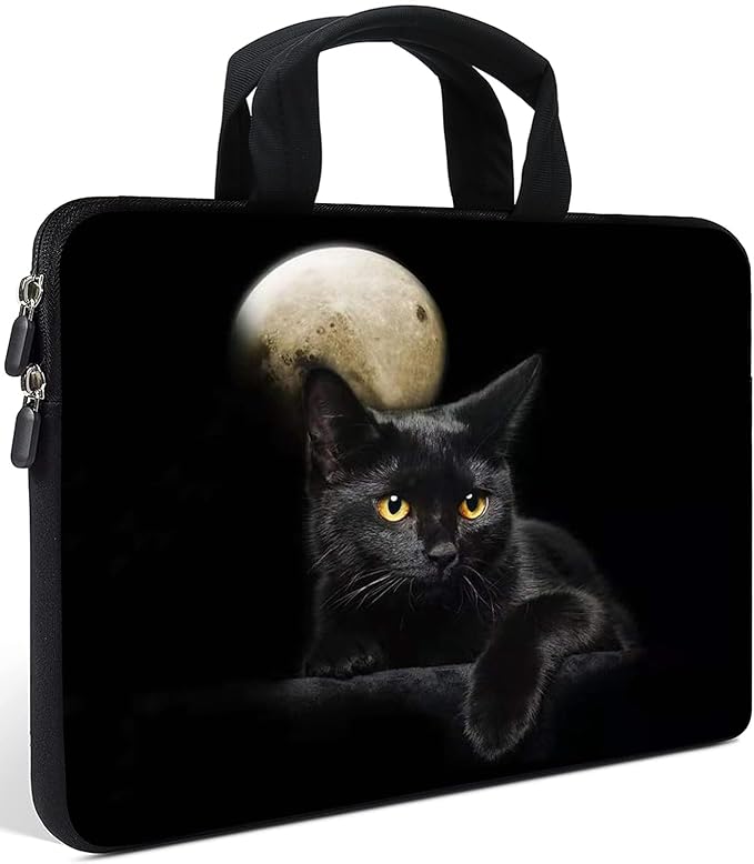 AMARY 11.6" 12" inch Laptop Handle Bag Neoprene Notebook Carrying Pouch Chromebook Sleeve Ultrabook Case Tablet Cover Fit Apple MacBook Air HP DELL Lenovo Asus Samsung(Cat)