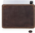 Top Grain Leather 11" Sleeve Slim Protector Case for Tablet, Solid Vintage Design, Fully Handmade, Compatible with 10.5"/10.9"/11" iPad Pro/Air, 10.2" iPad 7th/8th/9th Gen, Coffee 11 Inch