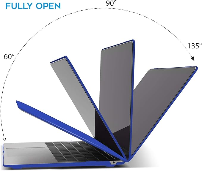 IBENZER Compatible with New MacBook Air 13 inch Case 2022 2021 2020 M1 A2337 A2179 A1932, Plastic Hard Shell Case with Keyboard Cover for Mac Retina Display with Touch ID, Royal Blue, MMA-T13RBL+1A