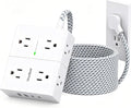 Extension Cord 20 Ft, One Beat Surge Protector Power Strip 20 Ft Long Cord, 8 AC Outlets with 4 USB Ports(2 USB C), White Power Strip for Home Office College Dorm Room, Desk Essentials