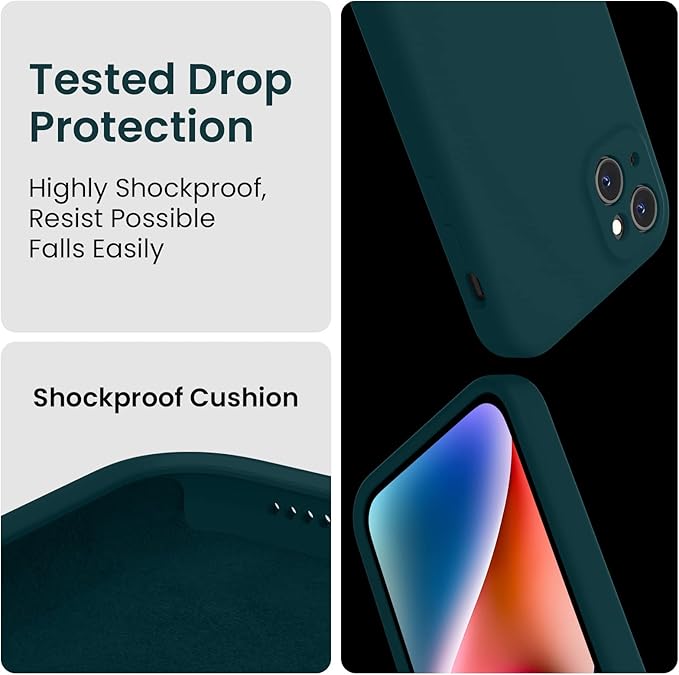 FireNova Designed for iPhone 13 Case, Silicone Upgraded [Camera Protection] Phone Case, Soft Anti-Scratch Microfiber Lining Inside, 6.1 inch, Teal