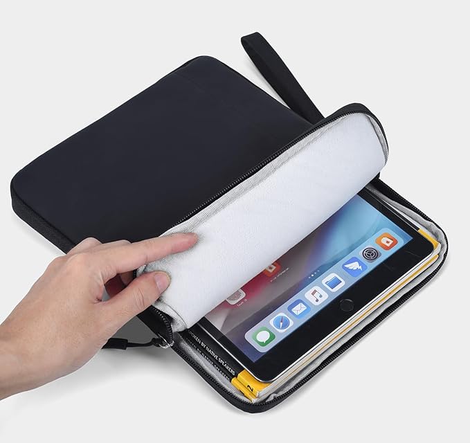 CAAORDKSO 9-11 Inch Tablet Sleeve Bag for 11 inch iPad A16 / 11 inch iPad Pro M4 / 11” iPad Air M2 M3 / 10.2 10.5 10.9" iPad, Air 5/4/3, Tab S8/S9/A9+ 11", Amazon Fire Max 11/ Fire HD 10 tablet, Black