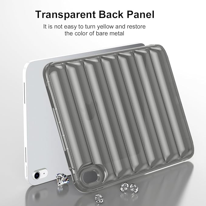 for iPad (A16) 11th Generation Case 11 inch 2025/iPad 10th Generation 10.9 inch (2022) Shockproof Soft TPU Back Cover Silicone Bumper Anti-Yellowing Lightweight Protective Clear Shell, Gray