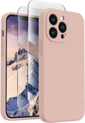 FireNova Designed for iPhone 13 Pro Max Case, Silicone [Camera Protection] Phone Case, Soft Anti-Scratch Microfiber Lining Inside, 6.7 inch, Pinksand