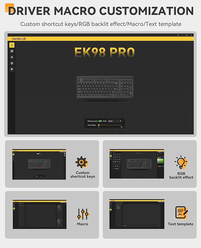 DAREU EK98pro Wireless Mechanical Keyboard,96% Creamy Gaming Keyboard with Number Pad,Tri-Mode BT/2.4GHz/USB-C,Pre-lubed Linear Switches,Gasket Structure,Hot Swappable Custom,Backlit for Win/Mac