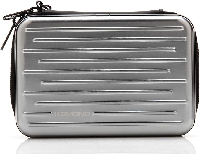 KAYOND Anti-Shock Silver Aluminium Carry Travel Protective Storage Case Bag for 2.5" Inch Portable External Hard Drive HDD USB 2.0/3.0 (Silvery White)
