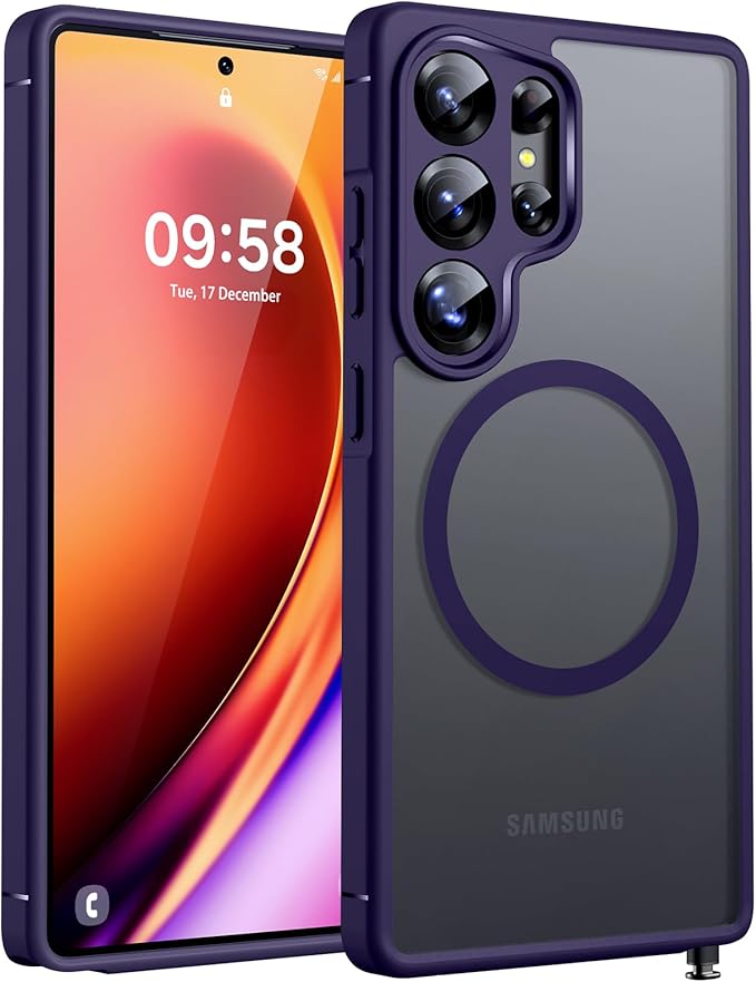 TOCOL Magnetic for Samsung Galaxy S25 Ultra Case, Upgraded Full Camera Protection, Compatible with Magsafe, Drop Protection Back Cover for Samsung Galaxy S25 Ultra 6.9-Inch (Midnight Purple)