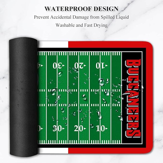 Large Gaming Mouse Pad, Mousepad with Non-Slip Rubber Base for Laptop Computer Desktop Keyboard,Football Fans Boy Husband Gift Dark Red Design Mat