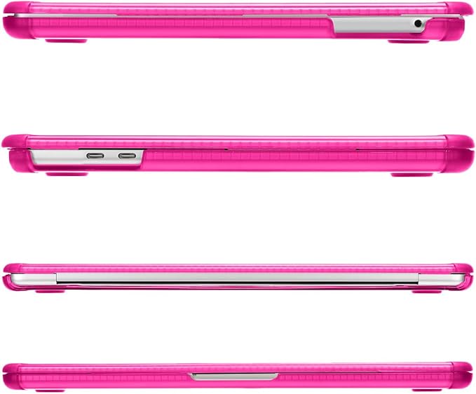 MOSISO Crack-Resistant Cover Compatible with MacBook Pro 13 inch Case M2 2026-2016 A2338 M1 A2251 A2289 A2159 A1989 A1708 A1706,Heavy Duty Shell with TPU Bumper&Keyboard Cover&ScreenFilm, Bright Rose