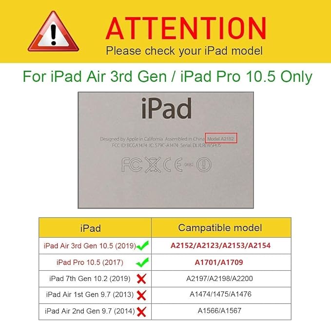 360 Rotating Stand Smart Case for iPad Air (3rd Gen) 10.5" & iPad Pro 10.5" - Auto Wake/Sleep Feature, Colorful Starry Sky