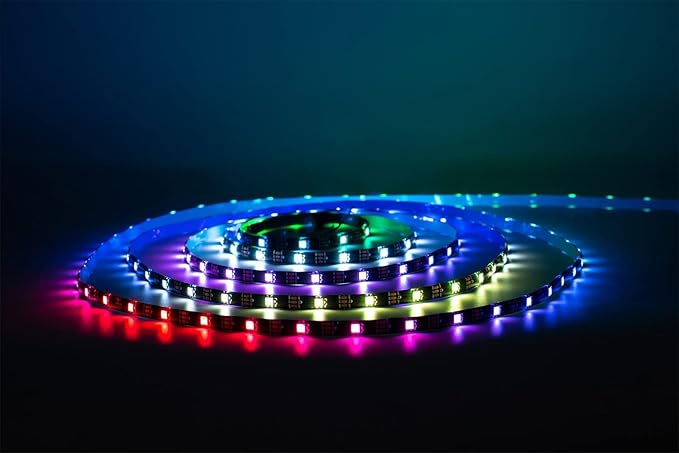 WS2812B LED Strip Individual Addressable Light Full Color SMD 5050 RGB Pixel Strip DC5V (30Pixels/m 150Pixels 16.4FT 150LEDS Waterproof IP65, Black PCB)