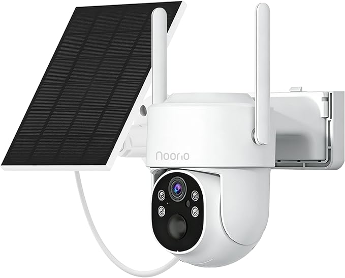 Noorio Solar Security Cameras Wireless Outdoor, 5G & 2.4G WiFi Cameras for Home Security, 1080P Battery Powered Outdoor Camera, Expandable Local Storage, AI Human Detection, Color Night Vision, SD200