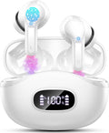 Wireless Earbuds, Bluetooth Headphones 5.4 HiFi Stereo Ear buds with ENC Noise Cancelling Mic, 40H Bluetooth Earbuds with Dual LED Display Charging Case, IP7 Waterproof Earphones for Android iOS