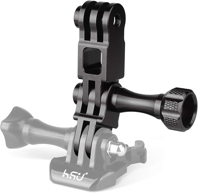 HSU Aluminum Extension Arm for GoPro Hero 13/12, Metal Adjust Arm Straight Joints Mount, Same Direction Straight Joints Mount for Go Pro Hero 11/10/9/8/7/6/5 Black, DJI Osmo Action and More(Black)