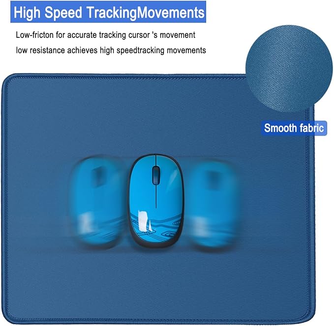 Mousepad, Large Gaming Mouse Pad with Double Stitched Edges, 14.9 x 11.7 inches Premium-Textured & Waterproof Mousepad, Nonslip Natural Rubber Base Mouse pad for Laptop,Computer, Office, Blue