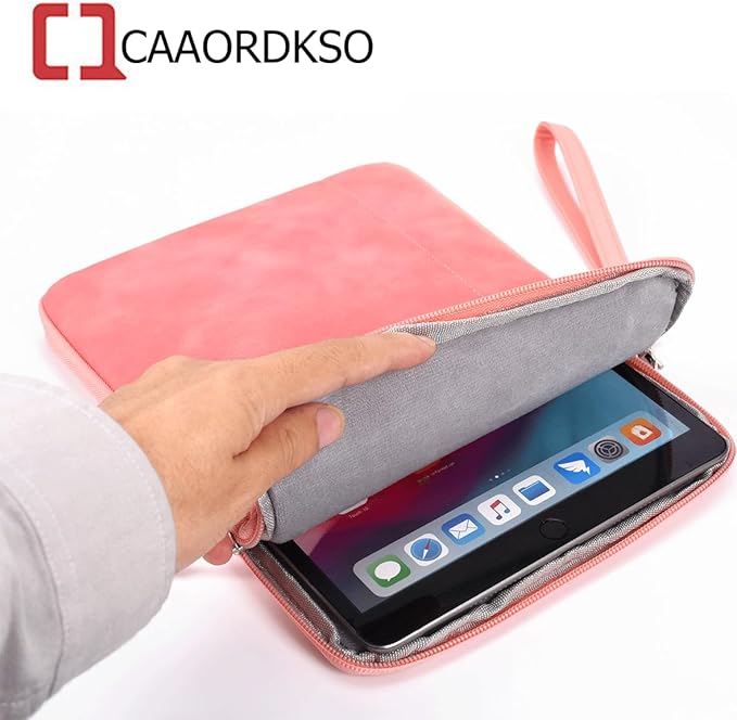 CAAORDKSO 6-7 Inch Sleeve Case for All-New Kindle Paperwhite 7"/Amazon Kindle Paperwhite 6.8", Fire 7 Tablet, 6-inch Kindle, eBook, Protective Sleeve Cover Pouch Bag Carrying Case with Pocket, Pink
