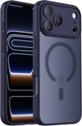 Symcele Designed for iPhone 17 Pro Case, Compatible with MagSafe, [Camera Protection] [15FT Military Drop Protection] Shockproof Translucent Matte Anti-Slip Phone Case, 6.3", Deep Blue