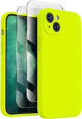 FireNova Designed for iPhone 13 Case, Silicone Upgraded [Camera Protection] Phone Case, Soft Anti-Scratch Microfiber Lining Inside, 6.1 inch, Fluorescent Green