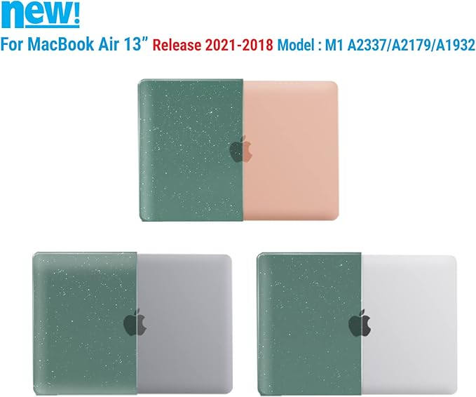 IBENZER Compatible with New MacBook Air 13 inch Case 2022 2021 2020 M1 A2337 A2179 A1932, Plastic Hard Shell Case with Keyboard Cover for Mac Retina Display with Touch ID, Star MTGN, AT13-S-MTGN+1
