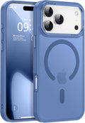 Newfuture Magnetic for iPhone 17 Pro Max Case [Compatible with Magsafe] [Military Grade Drop Protection] Translucent Matte Anti-Scratch Shockproof Protective Phone Cover 6.9 Inch, Light Blue