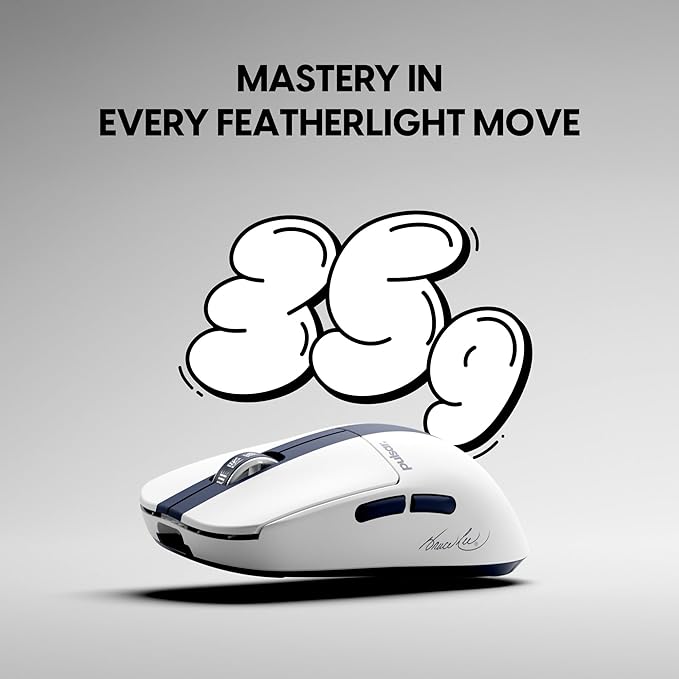 Pulsar Gaming Gears X2 Crazylight Wireless Gaming Mouse, Ultra Lightweight 1.27 oz (36g), Optical Switch, 32000 DPI, 750 IPS, XS-1 Sensor, 8k Compatible (Mini, Bruce Lee 85th Edition)