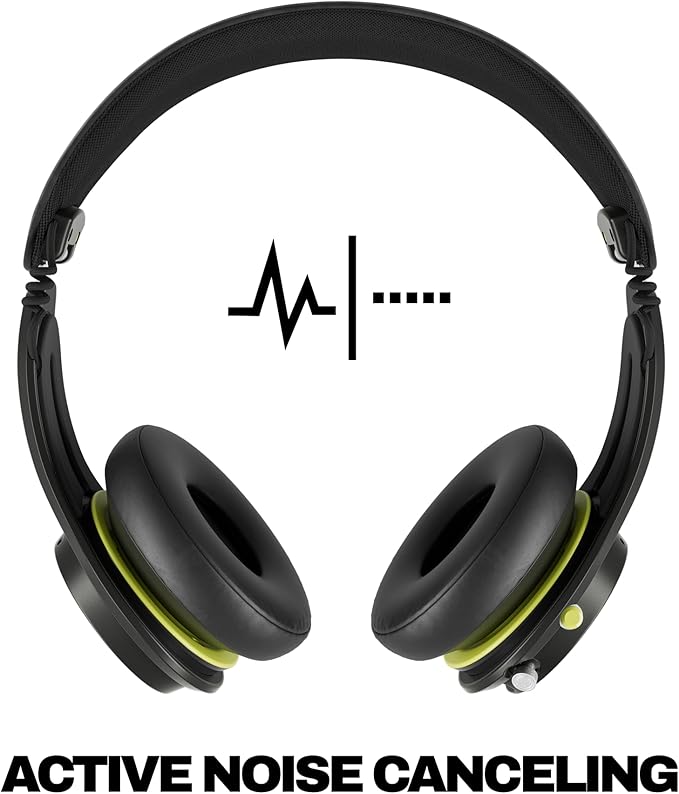 Skullcandy Icon ANC Wireless On-Ear Bluetooth Headphones, Active Noise Cancelling, 60 Hours Battery, Sweat Water Resistant, Foldable Durable Travel Ready, Microphone for iPhone Android - True Black
