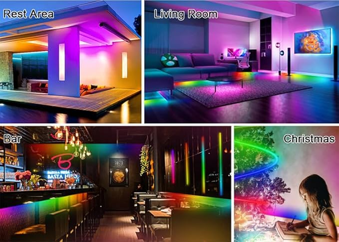 WS2812B RGB LED Strip, Individually Addressable LED Strip, Chasing Effects Dream Color 5050SMD 16.4FT 60 LED Pixel Strip Rope Light DC 5V (White PCB 16.4FT 60Pixels/m IP30)