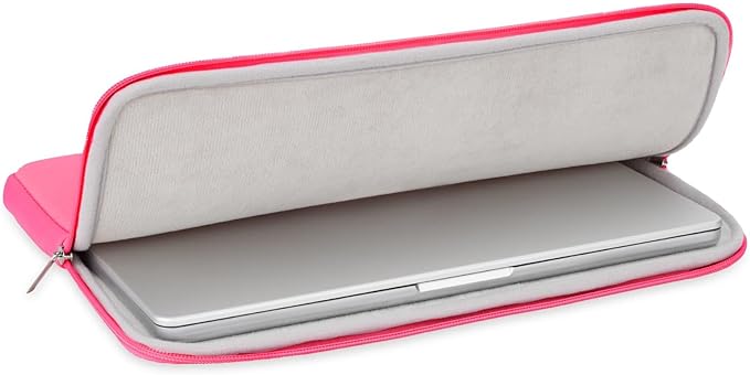 RAINYEAR 15 Inch Laptop Sleeve 15" Protective Soft Case Cover Specially Compatible with 15.4" MacBook Pro/Air A3448 A3241 A2941 A3114 A1938 A1707 A1990 (Bright Pink, Upgraded Version)