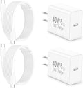 [Apple MFi Certified] iPhone 17 16 Charger Fast Charging, Stuffcool 4Pack 40W USB C Charger Dynamic Power Adapter Type C Wall Chargers + 6FT Type C Cable for iPhone 17/17 Pro/17 Pro Max/16 Pro/15/iPad