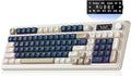 AULA S99 Pro Wireless Keyboard, Gaming Keyboards Media Knob Custom RGB Backlit, 3-Modes BT/2.4G/USB-C Membrane Cute Creamy Keyboard for Windows/MAC/PC Gamer - Blue White