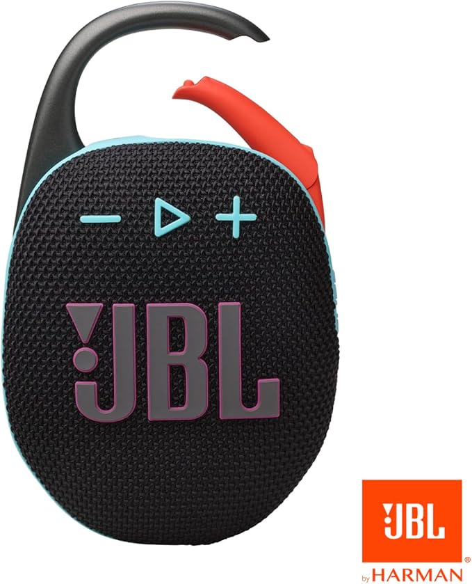 JBL Clip 5 - Ultra-Portable,Waterproof & Dustproof Bluetooth Speaker,Big JBL Pro Sound with punchy bass,Integrated carabiner,Up to 12 Hours of Play,Made in part with recycled materials(Black & Orange)