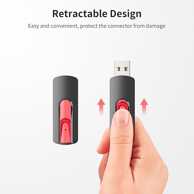 RAOYI 10Pcs 32GB USB Flash Drives Slide Retractable Memory Stick Bulk USB 2.0 Thumb Drive Jump Drive Zip Drive USB Sticks Data Storage Backup for PC Mac (32G, Red)