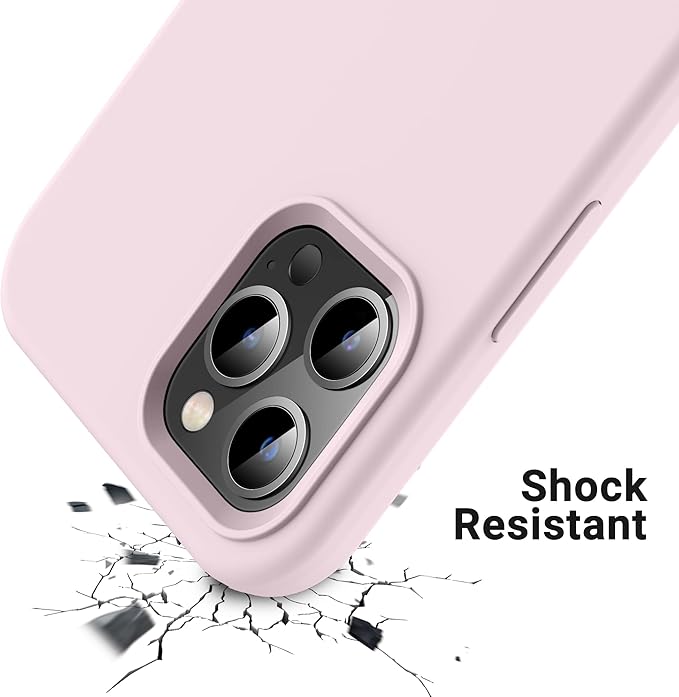 OTOFLY Compatible with iPhone 12 Pro Max Case 6.7 inch(2020),[Silky and Soft Touch Series] Premium Soft Liquid Silicone Rubber Full-Body Protective Bumper Case (Ice Pink)