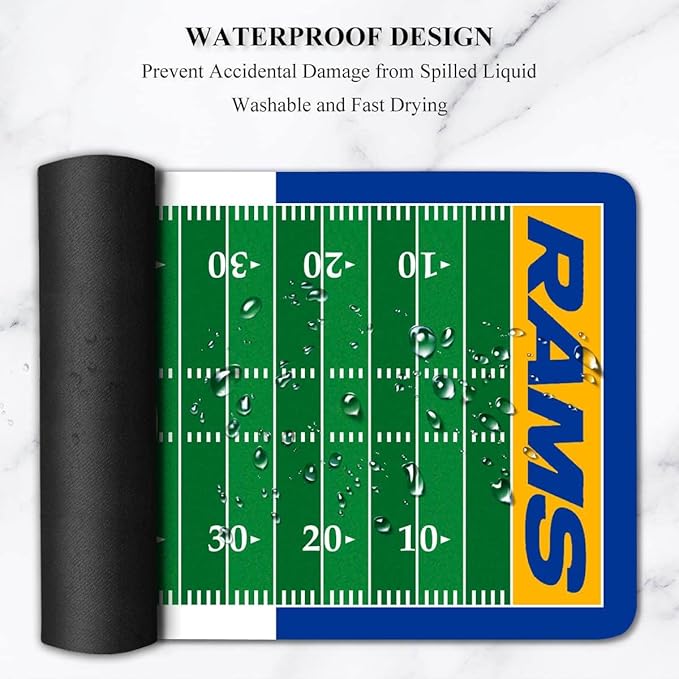 Large Gaming Mouse Pad, Mousepad with Non-Slip Rubber Base for Laptop Computer Desktop Keyboard,Football Fans Boy Husband Gift Yellow Design Mat