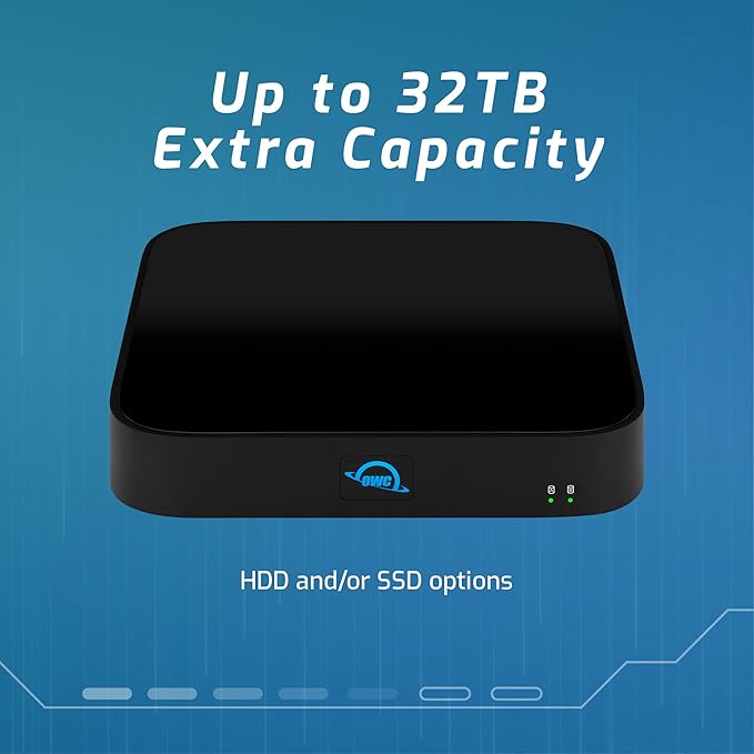 OWC 20TB (20.0TB HDD 7200 RPM Drive) miniStack STX, Upgradeable,Stackable Expansion Solution and Thunderbolt Hub/Mini Dock for Mac Studio, Mac mini and Other Devices. Matte Black